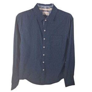 Craft+Flow Boys Blue Button Long Sleeve Collared Shirt‎ Size S 100% Cotton